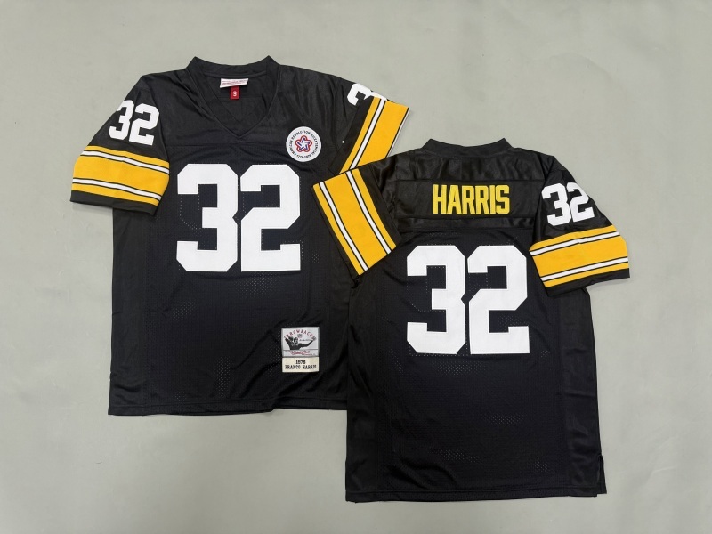 Men 2025 Pittsburgh Steelers #32 Harris black Throwback Limited NFL Jersey style 003->pittsburgh steelers->NFL Jersey